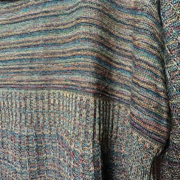 2/$30 Liz & Me Colorful Cowl Neck Sweater Womens 1X Stretch Office Rainbow - Picture 5 of 9